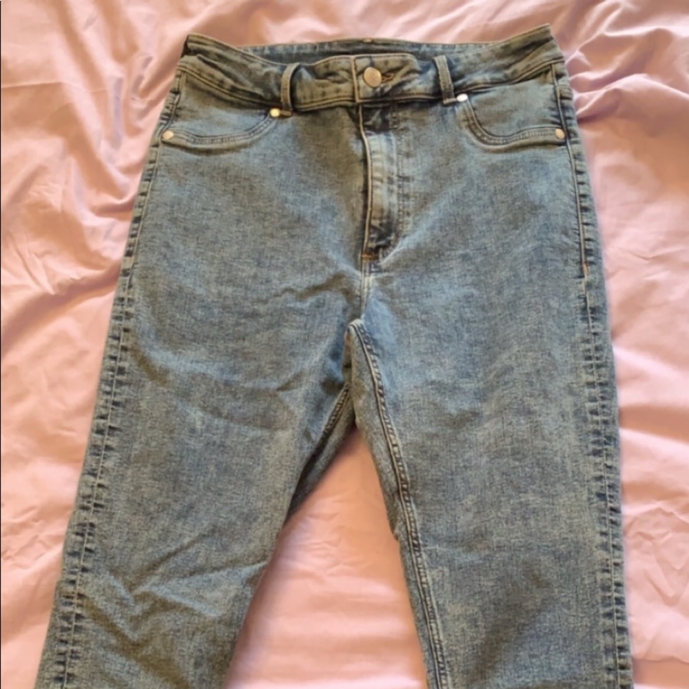 Cheap Monday high waisted acid wash skinny jeans